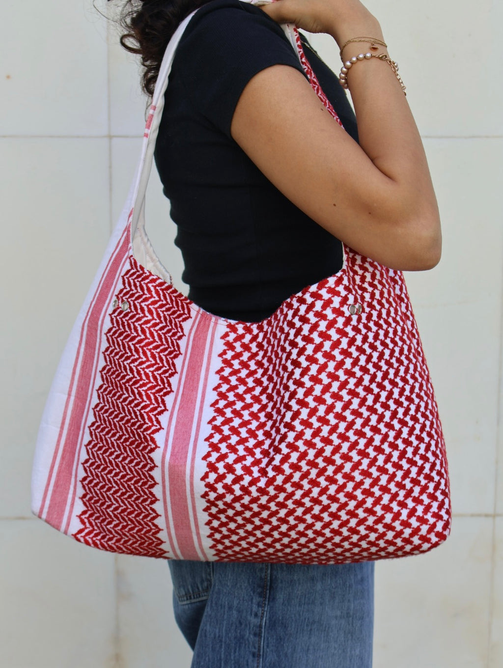 LARGE Shemagh Hobo Bag