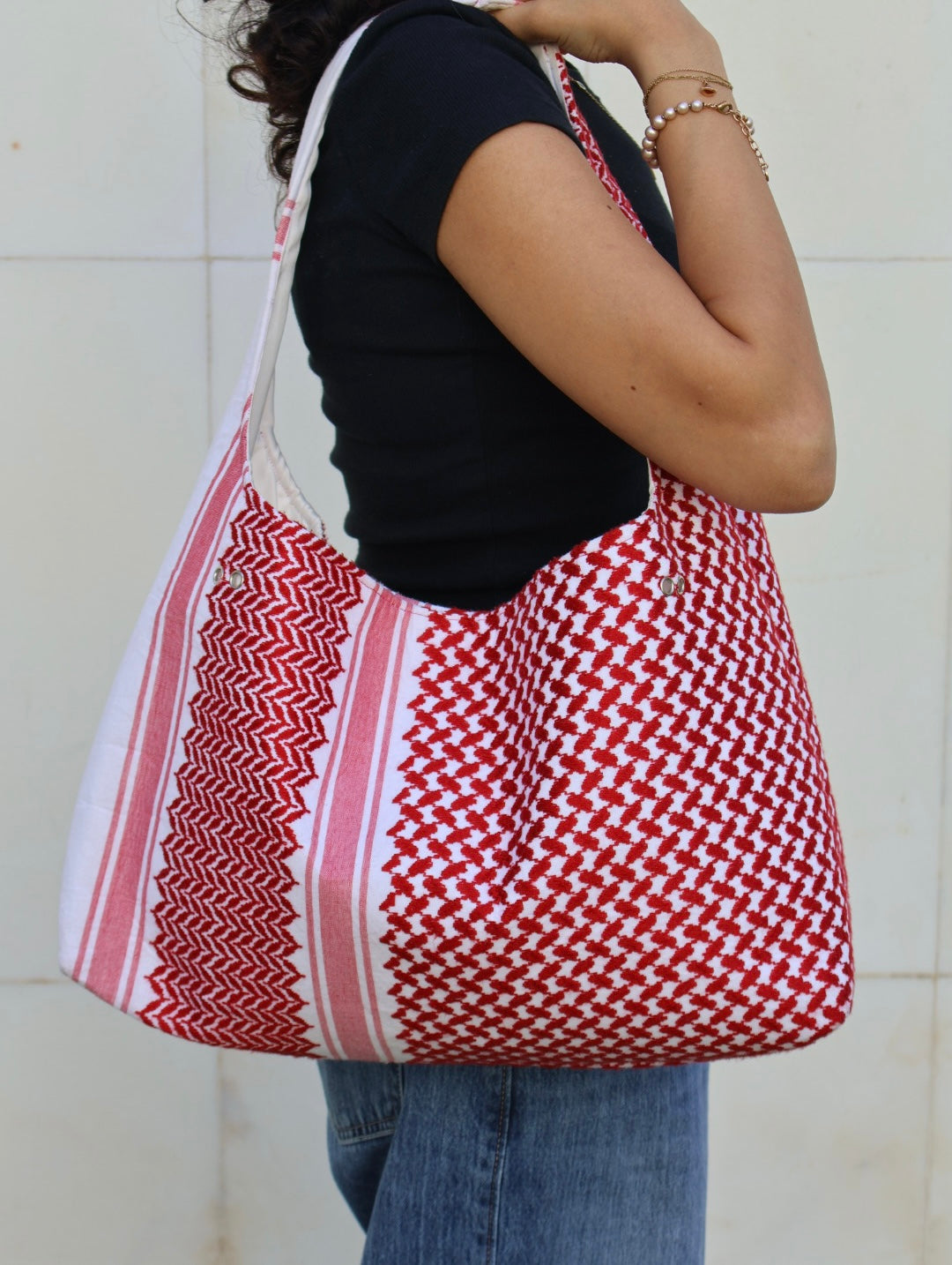 LARGE Shemagh Hobo Bag